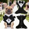Dog Wedding Suit with Leash: Dowry Vest with Bow Tie Pet Harness