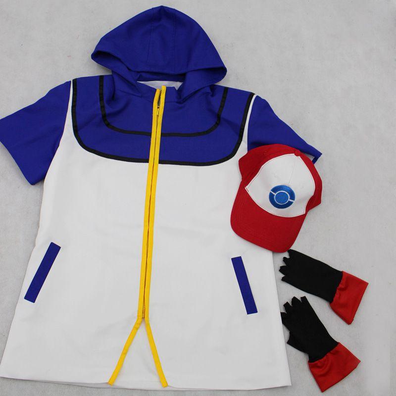 Ash Kids Ketchum Adult Cosplay Trainer Costume Halloween Party Birthday