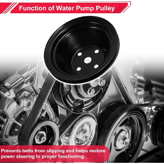 Wasserpumpen-Riemenscheibe für Chevy SBC Small Block 262 265 267 283 302 305 307 327 350 400 LWP Einrillig Lange Wasserpumpen-Riemenscheibe 1 Rille Langlebig 1 Stück