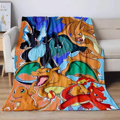 31 Style Anime Pokémon Charizard Cartoon Flannel Blanket for Sofa Home Sofa Student Blankets Ren Student Nap Girl S Gift#