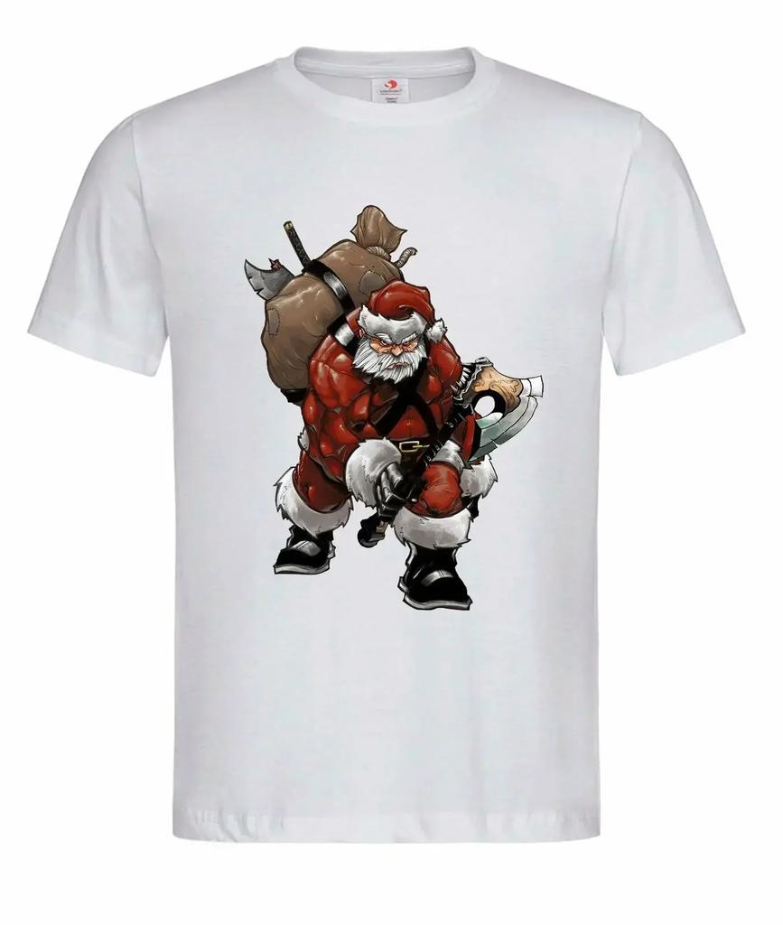 Funny Nordic Warrior Odin Santa Christmas Gift Valhalla TShirt 100 Cotton ONeck Short Sleeve Casual Mens Tshirt Streetwear