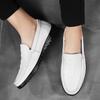 Fashion Men Split Leather Office Casual Men Loafers Shoes Slip-On Business Breathable Anti-Slip Driving Shoes Alligator Pattern