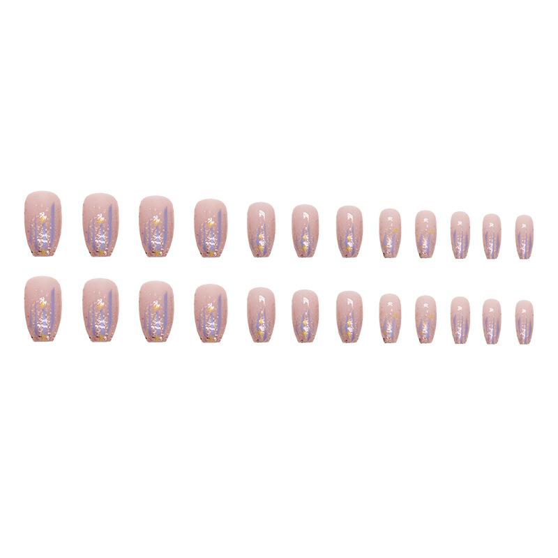 24 Pcs Press On Nails Short Square Fake Nails Cute Designs Glossy False Nails Halloween Nails Cute Full Cover Glue On Nails Stick With 2ml Glue