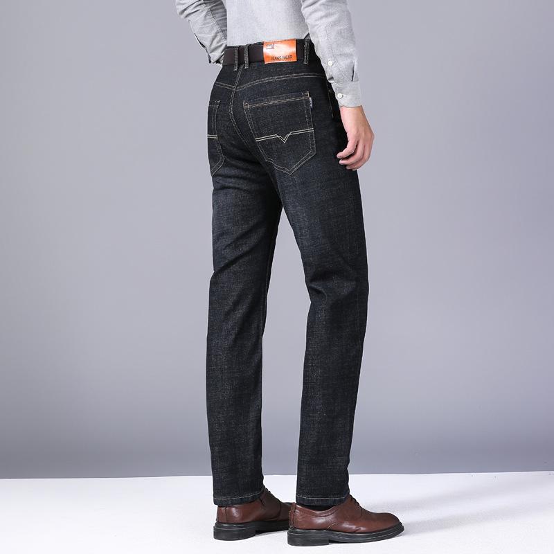 Men's Spring Straight-Leg Jeans - 500g Stretch, Loose Fit, High Waist, Youth Business Casual Style