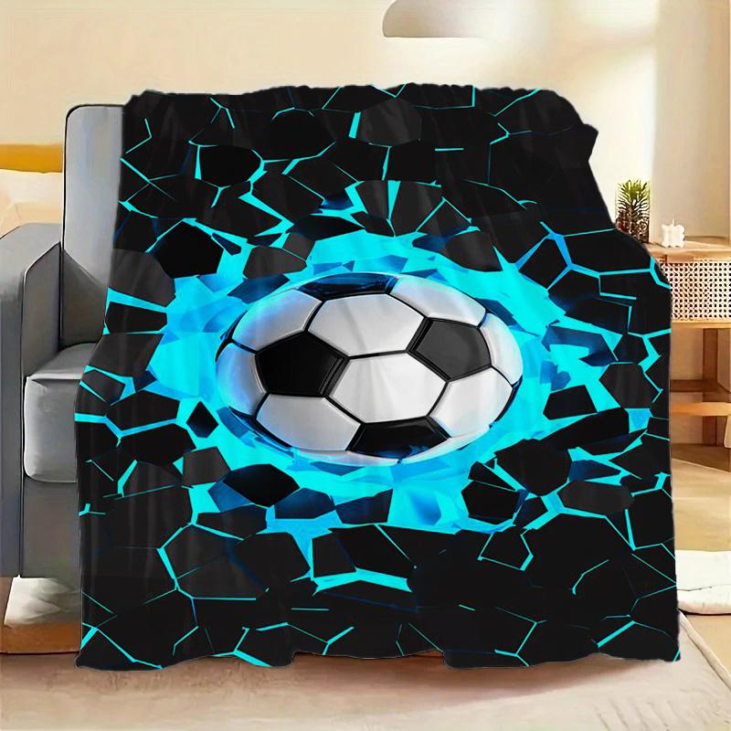 1pc Football Pattern Blanket, Gift Blanket for Family and Friends, Nap Blanket, Throw Blanket Size: 75*100cm, Weight: 230 GSM