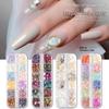 12-Color Iridescent Abalone Nail Art Flakes and Patches Set