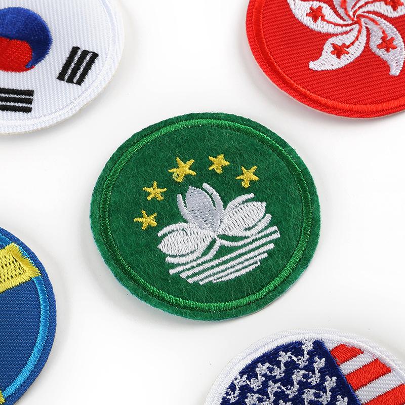 Embroidery Label Clothing Shoe Accessories DIY Patch Sticker Badge Hat Badge Hui Round Embroidery Sticker Cloth Sticker