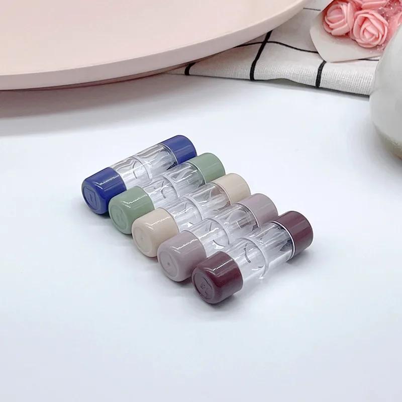 Portable Colored Contact Lens Cases for Travel L+R Lens Holder Transparent Eyes Contacts Travel Kit Holder Lens Container