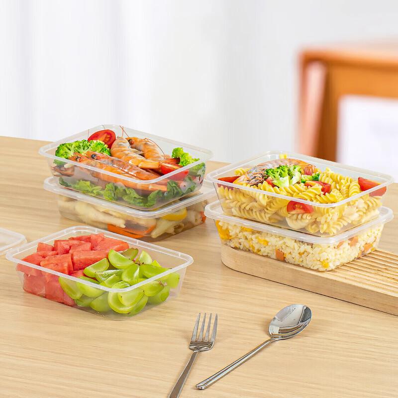 temeiju Disposable Plastic Lunch Boxes with Lids