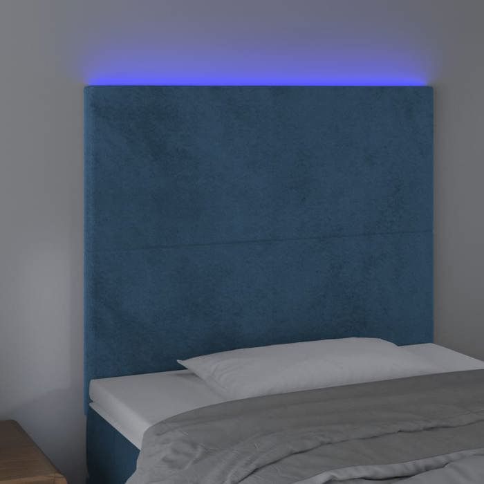 VidaXL LED Headboard Bedroom Furniture Single Bed Accessory Headboard Bed Frame Interior Dark Blue 3122178
