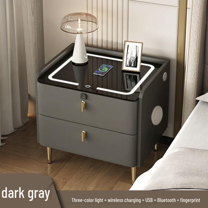 Yumei Smart Bedside Table with Wireless Charging & Fingerprint Lock