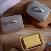 Rectangular Vintage Ceramic Butter Box Anti-odor Dustproof Butter Dish Nordic Style with Lid Cheese Storage Box Dinning Table