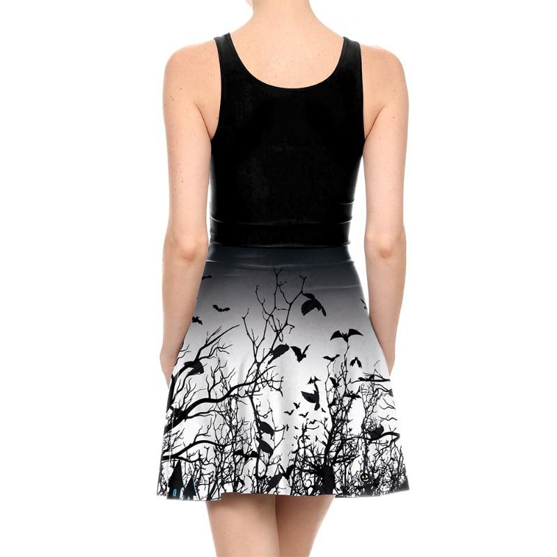 Halloween carnival wilderness horror gradual change pattern digital printing new women's vest dress