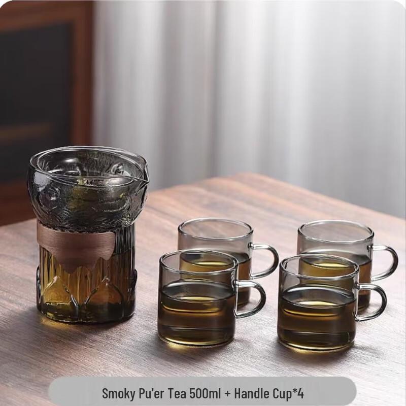 Shang Qi Rotating Glass Teapot Set with Infuser & 4 Cups