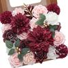 Artificial Flower Combination Box Set, Pink Silk Artificial Rose Bride Bouquet for Outgoing/Indoor DIY Center Piece Flowers for