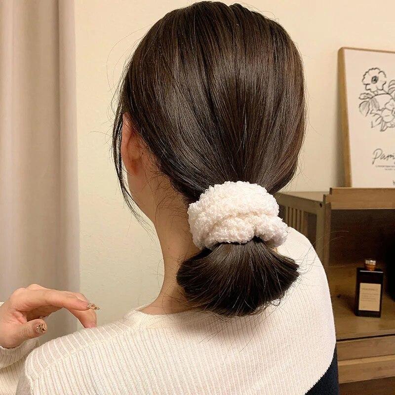 7/21 Pcs/Set Women Hair Scrunchies Set Plush Solid Hair Band for Girls Ponytail Holder Rubber Bands Hair Ties Hair Accessories