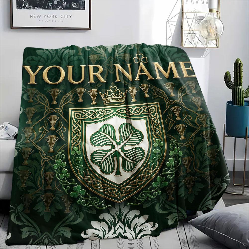 Custom Name,Celtic FC Printed Flannel Blanket, soft throw for bedroom sofa, washable, Christmas present, great gift.