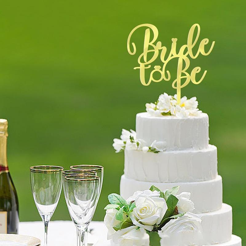 Silvery Glitter 'Bride To Be' Cake Topper - Perfect For Bridal Showers, Engagements & Bachelorette Parties