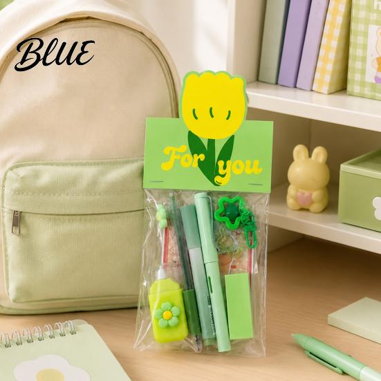 Practical Stationery Kits Flower Set Macaron Color Correction Tape And Smooth Shaped Writing Gel Pens Portable Homework Essentials for Students