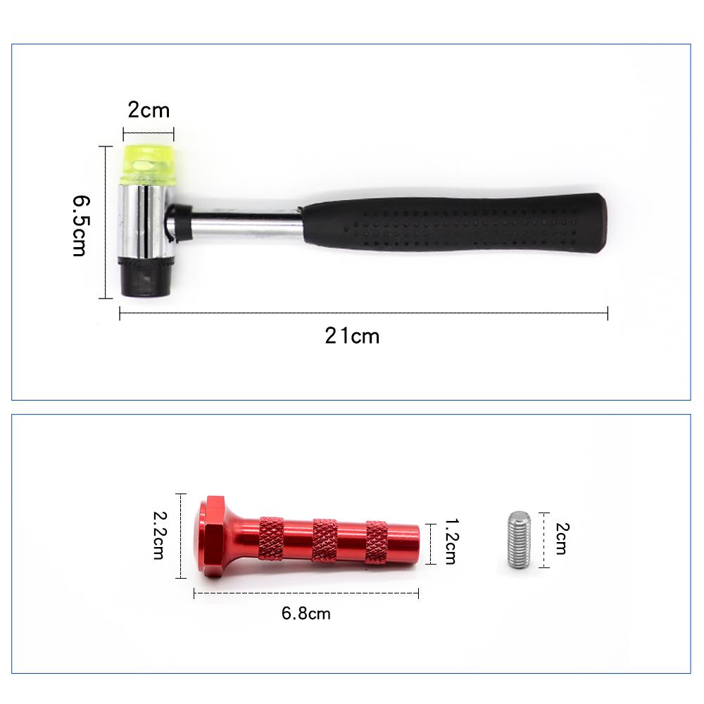 Paintless Dent Repair Tap Down Hammer Kit with 6 Pcs Replacement TPU Tips, Auto Body Dent Leveling Tool