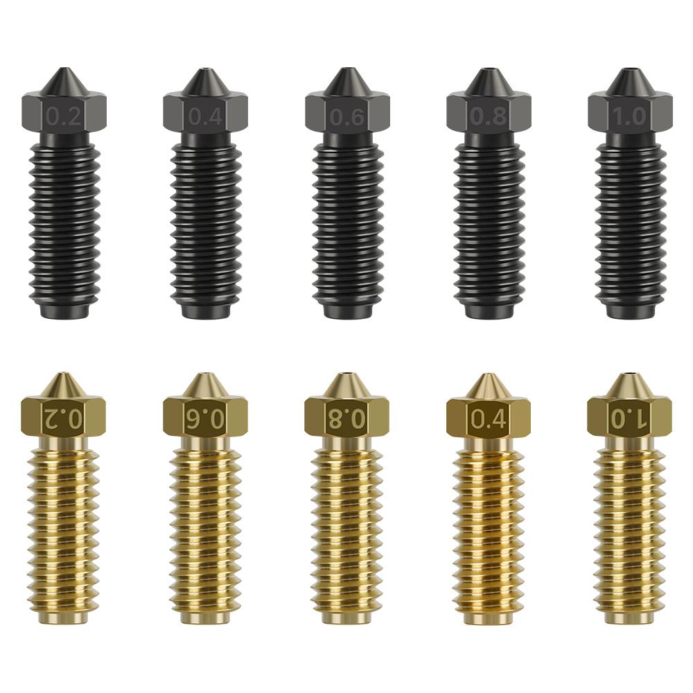 For Anycubic Kobra 3 Hotend Nozzle 0.2 0.4 0.6 0.8 1.0mm Hardened Steel Brass Nozzle For Anycubic Kobra 3 Combo Spare Parts