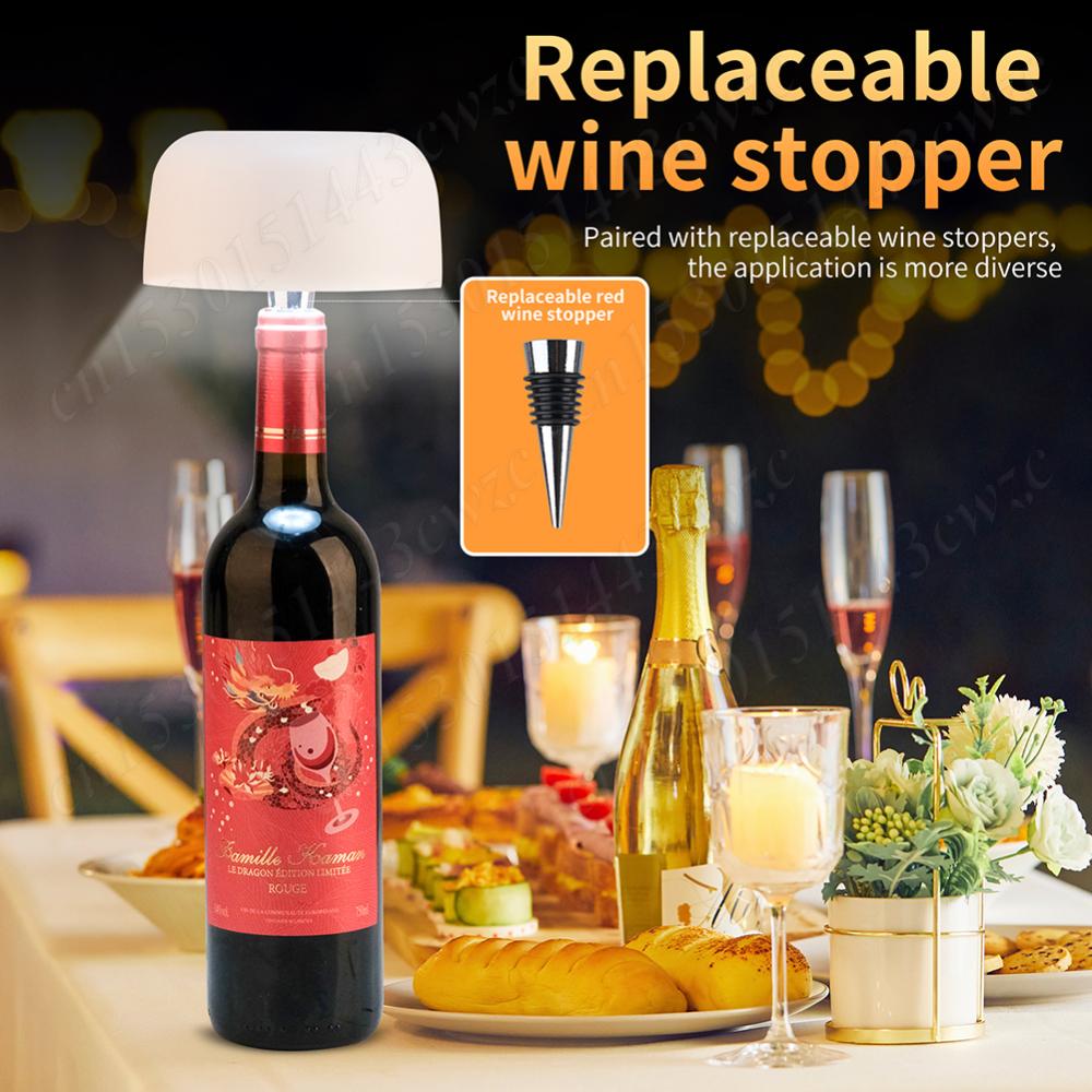 

New LED Wireless Bottle Lamp Table Lamp Rechargeable Timing Cordless Mushroom Lamp 3000-6000K Touch Metal Dimmable Bottle Lamp