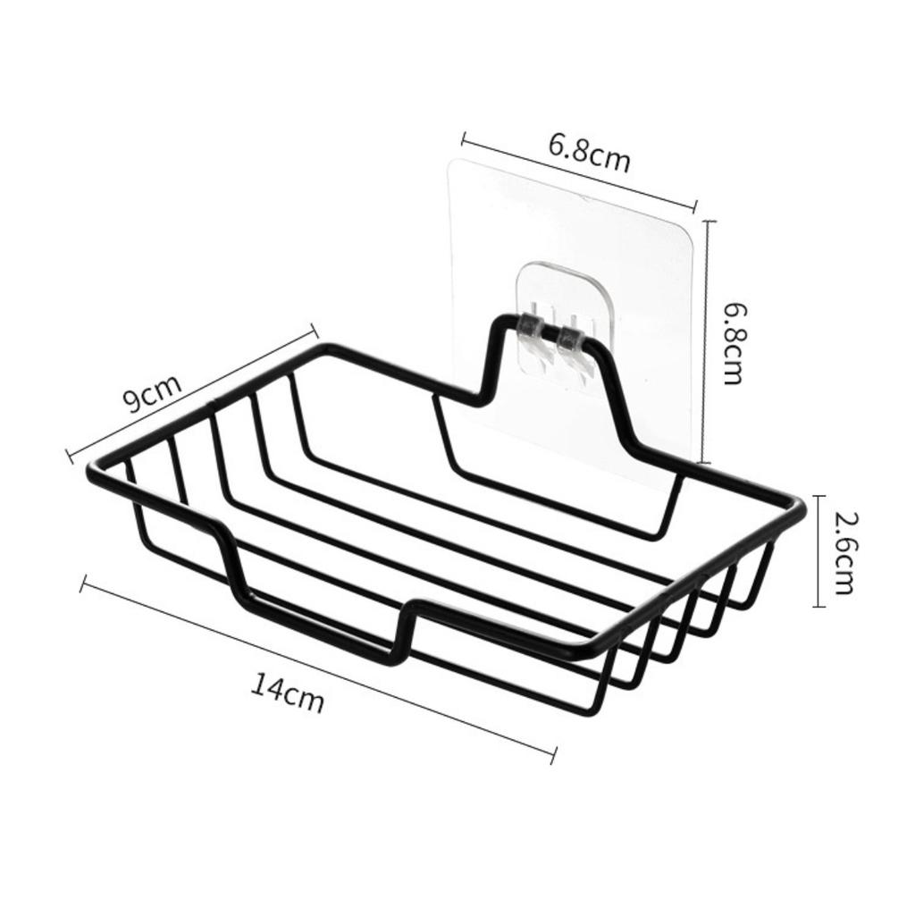 Non Perforated Reinforced Stainless Steel Soap Holder with No Trace Stickers, Bathroom Soap Holder, Soap Box, Drain Rack, Thickened