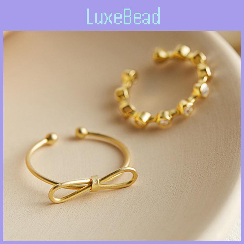 Elegant Gold Butterfly Knot Open Adjustable Ring Crafted From 925 Sterling Silver For Women