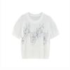 women round neck sequin knit top short sleeve casual t shirt
