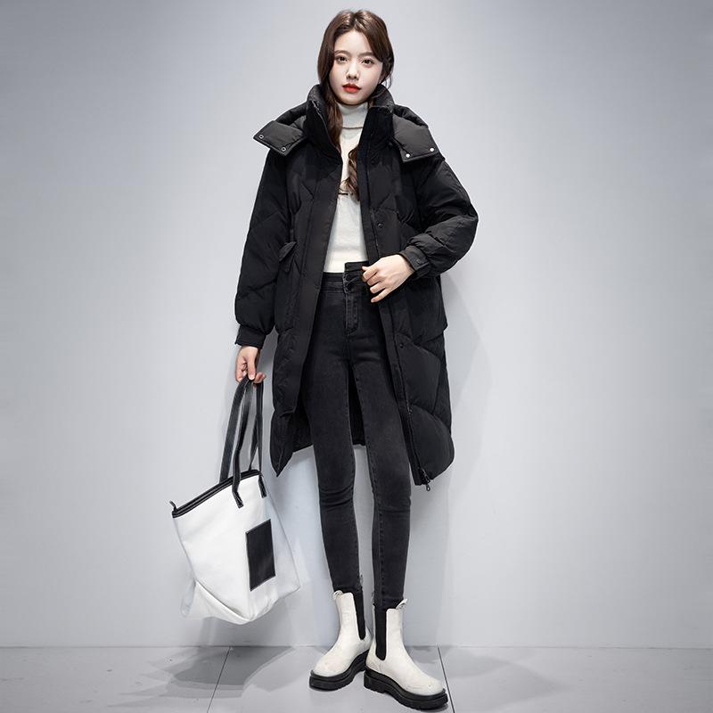 Winter Damen Parka mit Kapuze Jacken Verdicken Warme Baumwolle gefütterte Puffer Mäntel Lässige Lange Parkas Kleidung Lose Oberbekleidung