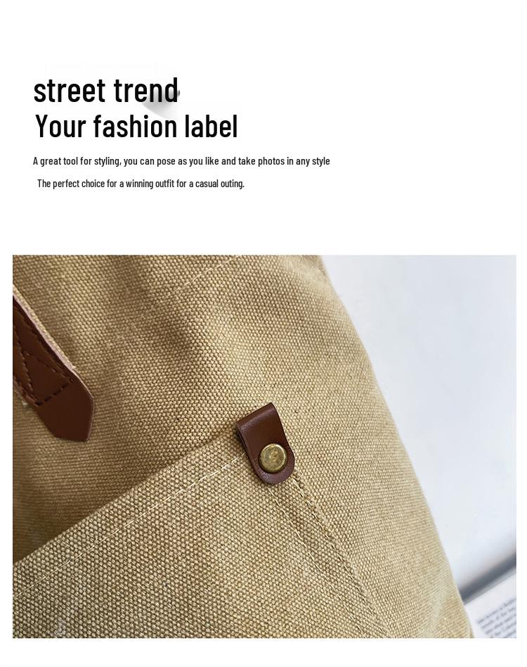 Unisex Retro Washed Canvas Shoulder Bag: Large Capacity, Korean Style, Versatile Harajuku Tote