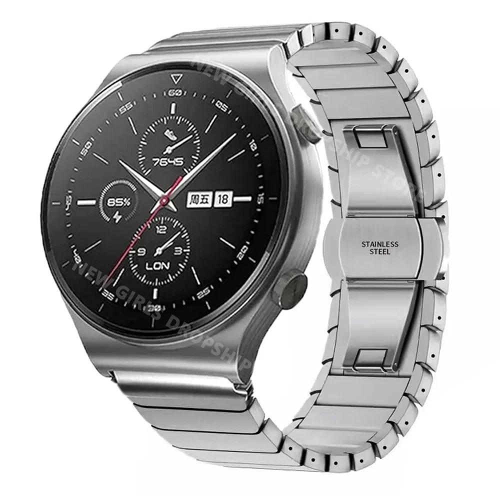22mm Link Bracelet For Huawei Watch 4 Pro GT3Pro GT4 46mm Luxury Stainless Steel Band For For Amazfit GTR 47mm Alloy Metal Strap