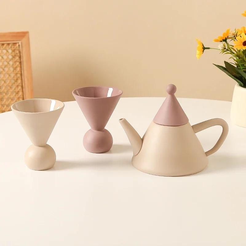 Ins Creative Ceramic Coffee Cup Set Home Water Cups Kettle Gift Box European Style Afternoon Teacup Sets Living Room Tableware