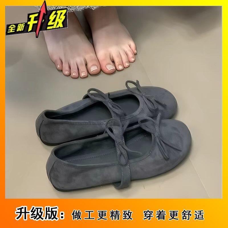 

Women s shoes with skirt bow Mary Jane shoes 2025 spring and summer new evening wind flats French soft-soled single shoes women 40