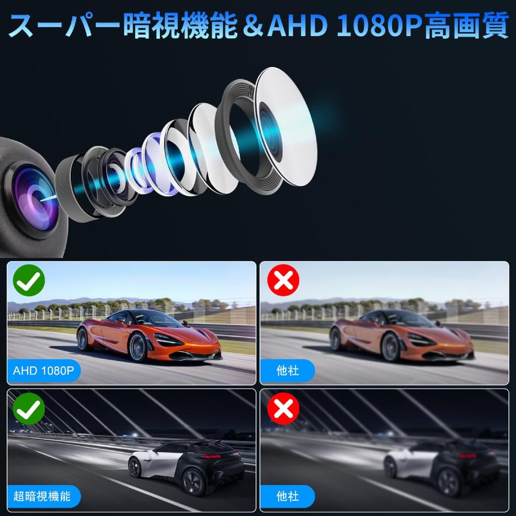 OBEST Newly Developed Backup Innovative Rear Pedestrian and Vehicle AHD Night Guide Light Waterproof and AHD 12V Easy Car Camera with 6M Extension AHD