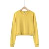 Women's Trendy Cropped Round Neck Sweatshirt – Spring/Autumn Loose Fit