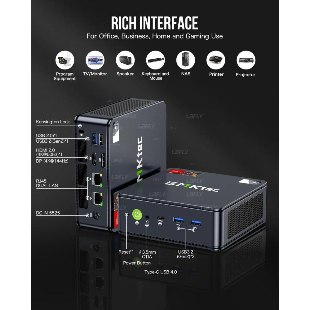 GMKtec M6 Mini PC AMD R5 6600H 6 nuclee 12 fire Computer 16GB DDR5 512GB SSD PCIe 3.0 WiFi 6 BT5.2 Mini PC Computer Desktop