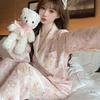 Girly Bear Cake Simulation Silk Pajamas Women'S Autumn Long-Sleeved Set Cute Cartoon Loungewear