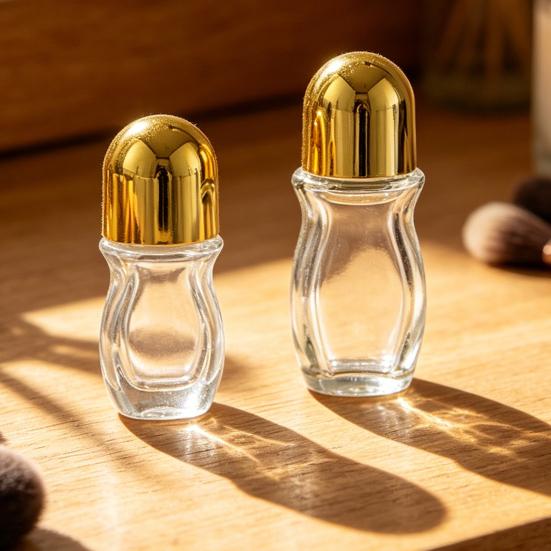 30/50ML Rosenquarz Roller Roll-on Glasflasche Nachfüllbare Flasche Mini Auslaufsicherer Kugelschreiber-Applikator