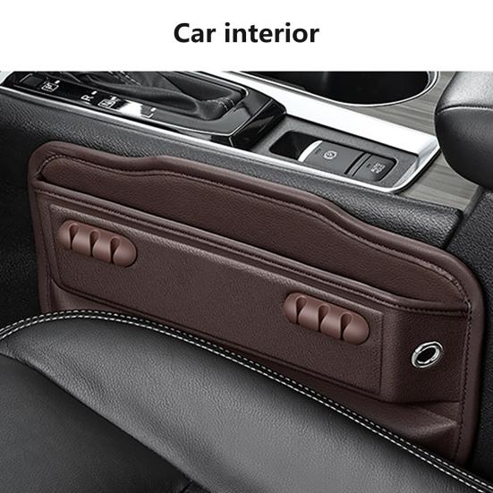 Faux Leather Car Seat Gap Filler Center Console Seam Organizer Storage Box Plug-In Vehicles