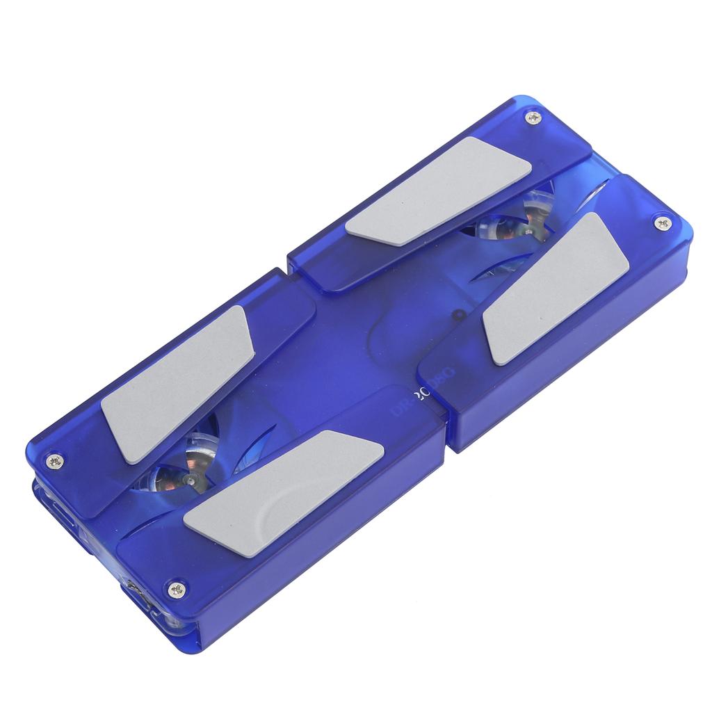 Laptop Cooling Pad Cooler Foldable Portable USB Dual Fan Transparent LED Blue Light DR‑2008G