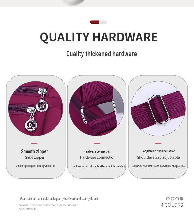 Korean Style Nylon Multi-Compartment Women's Casual Crossbody Bag with Large Capacity