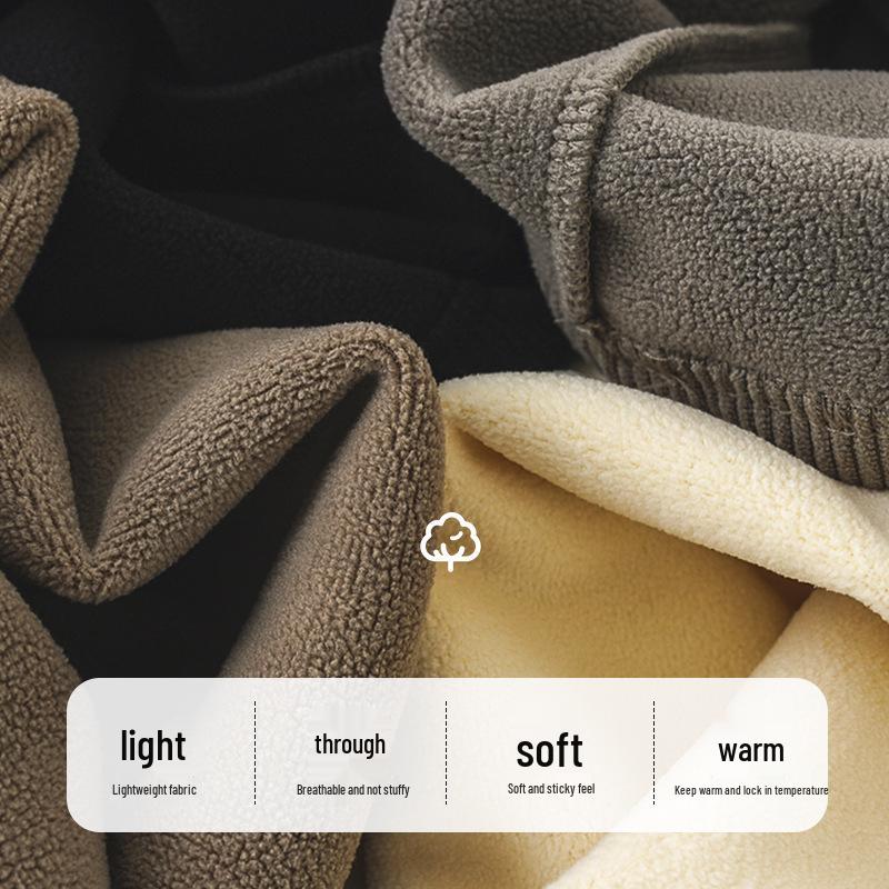 YX Dámské pletené kalhoty se širokými nohavicemi s fleecovou podšívkou - S vysokým pasem, zeštíhlující, žebrované, teplé, podzimní/zimní ležérní oblečení