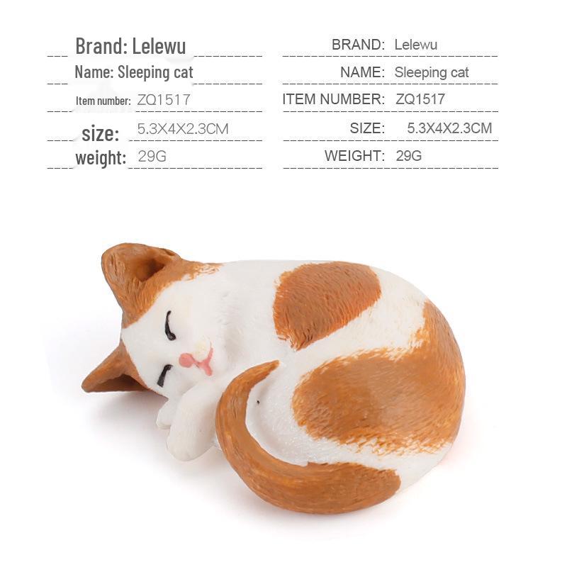 Children's Black and White Kitten Simulation Set - Toy Cat Figurine