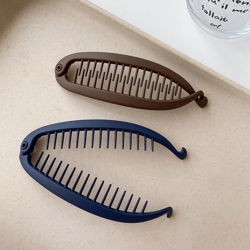 Japanese & Korean Fishtail Banana Clip - Vertical Updo Hair Accessory for Thick Hair