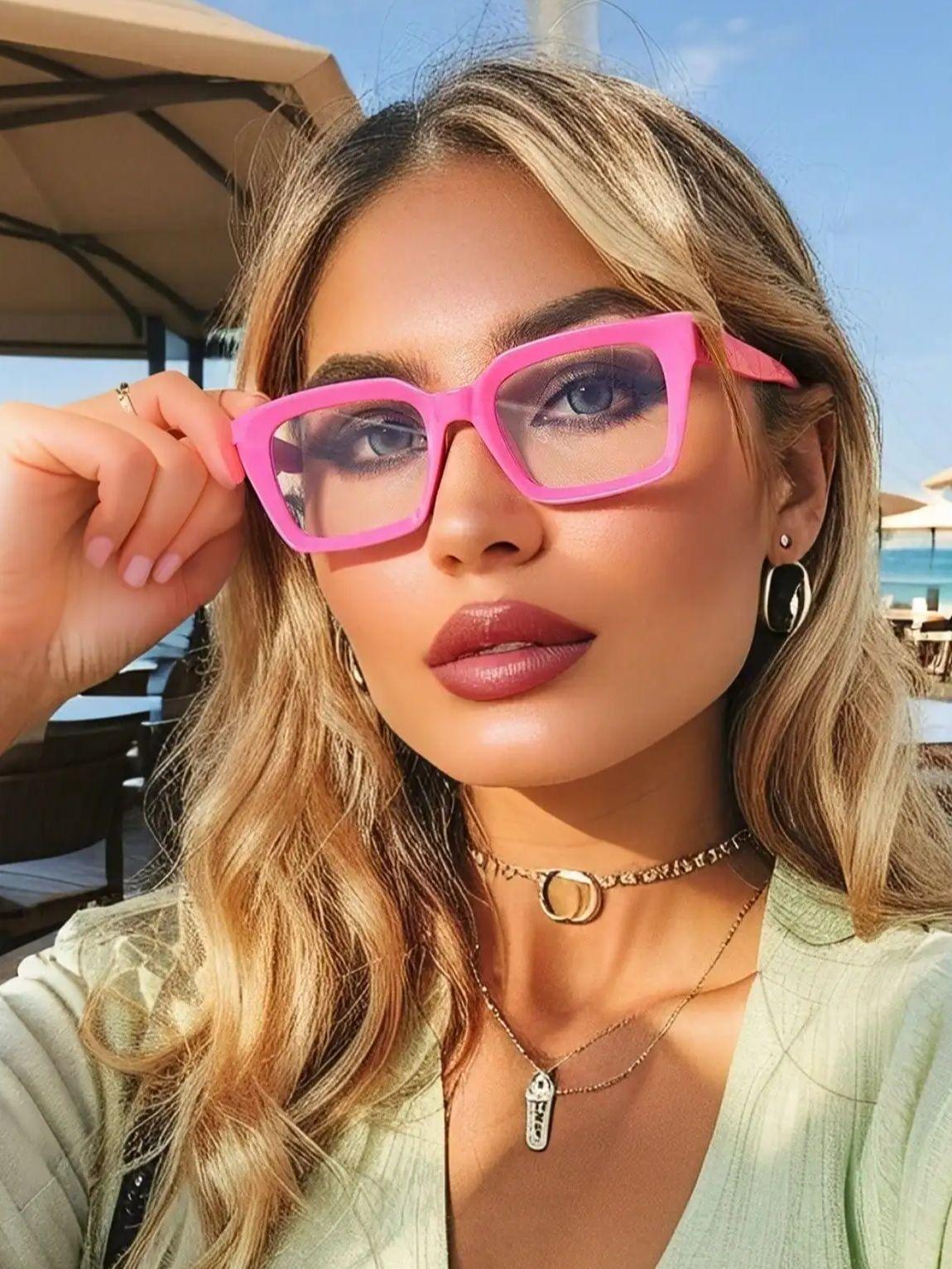 

1 шт. Модные квадратные пластиковые оправы для женщин, прозрачные очки для мужчин, повседневные очки для фотосъемки, аксессуары для одежды.