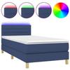 Maison Exclusive - Sommier à lattes de lit avec matelas et LED Bleu 80x200cm Tissu