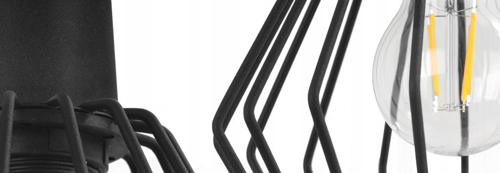 Hanging Lamp, Ceiling Chandelier, Wire Shade, Led