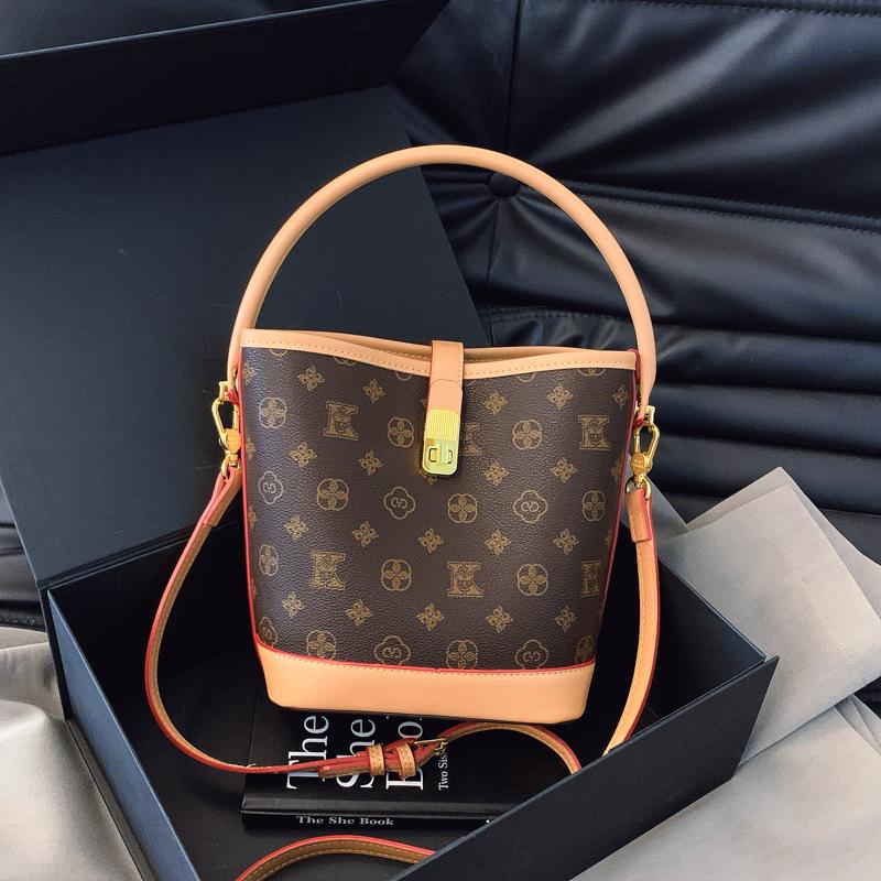 2025 Vintage Print Bucket Bag: Luxury Large Capacity Crossbody & Shoulder Handbag for Women