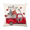 Valentine's Day Linen Love Plaid Double-Side Printed Pillowcase Home Living Room Sofa Decoration Cushion Cover